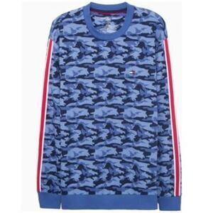 Tommy Hilfiger Men's Sapphire Camo Lounge Long-Sleeve Pajama Top Size M
